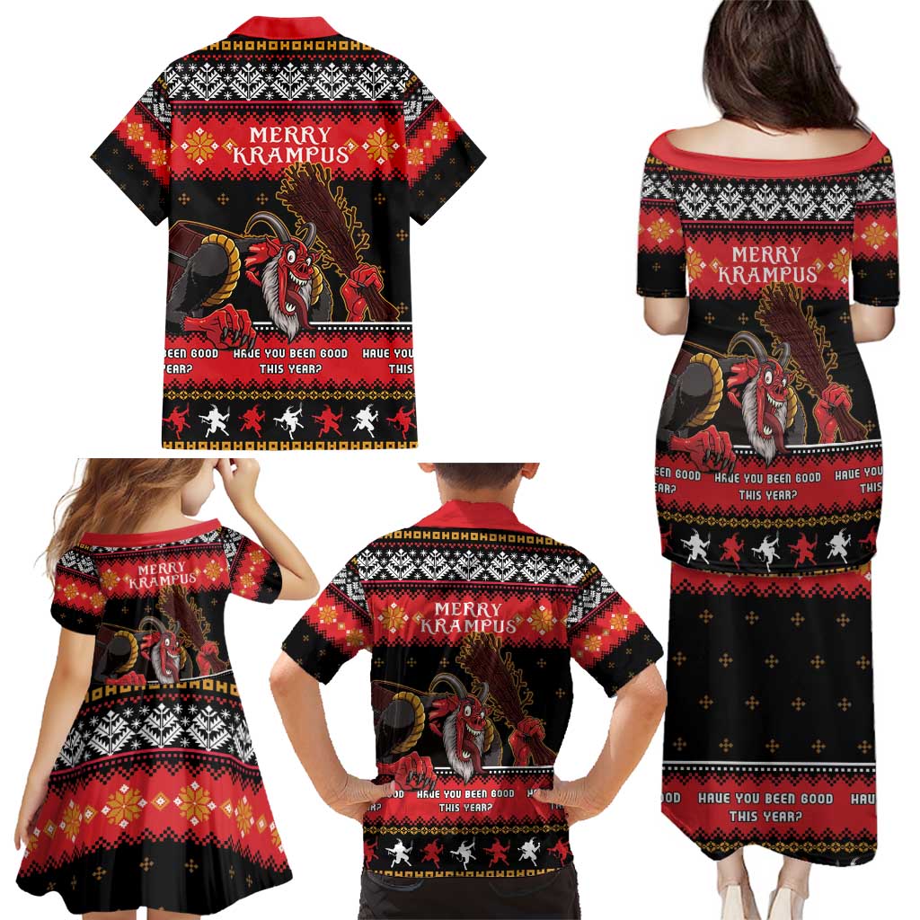 Merry Christmas Krampus Family Matching Puletasi and Hawaiian Shirt Have You Been Good This Year LT05 - Wonder Print Shop