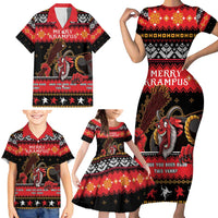 Merry Christmas Krampus Family Matching Short Sleeve Bodycon Dress and Hawaiian Shirt Have You Been Good This Year LT05 - Wonder Print Shop