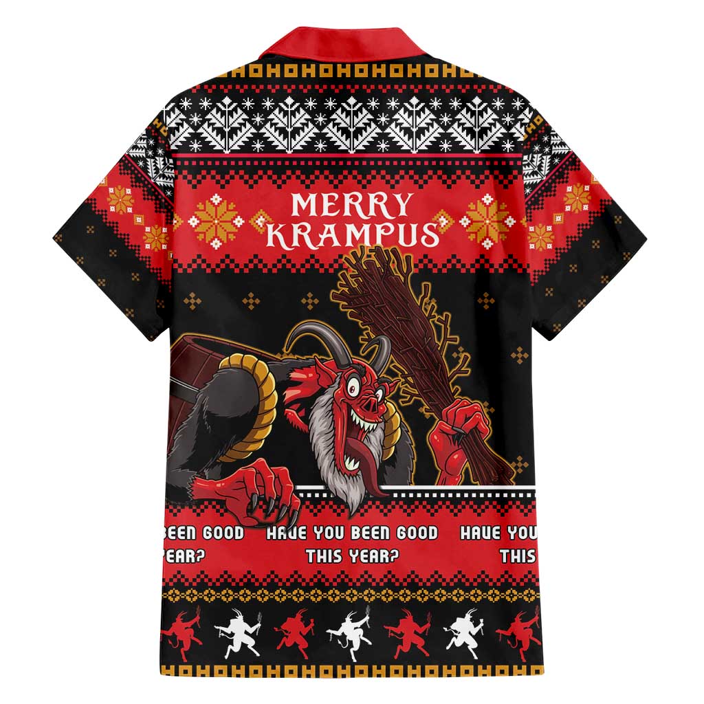 Merry Christmas Krampus Family Matching Short Sleeve Bodycon Dress and Hawaiian Shirt Have You Been Good This Year LT05 - Wonder Print Shop