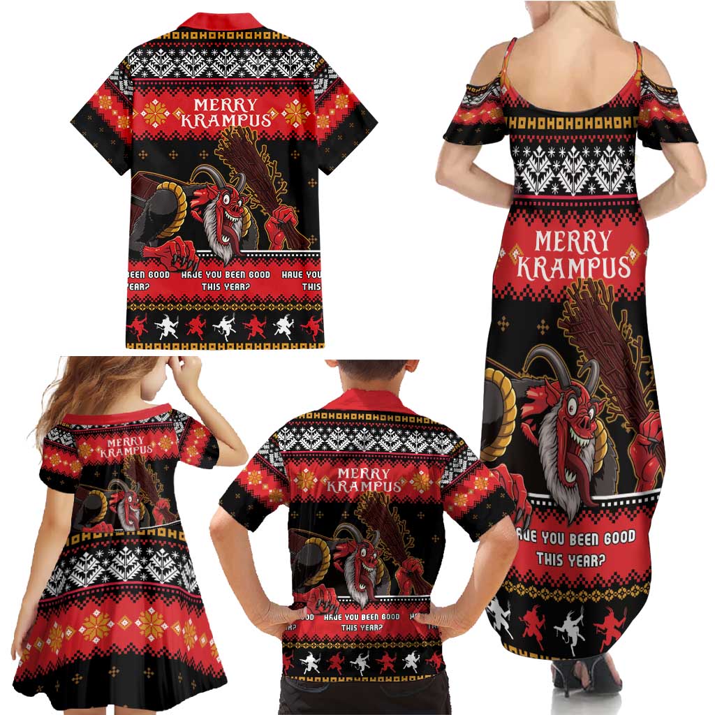 Merry Christmas Krampus Family Matching Summer Maxi Dress and Hawaiian Shirt Have You Been Good This Year LT05 - Wonder Print Shop