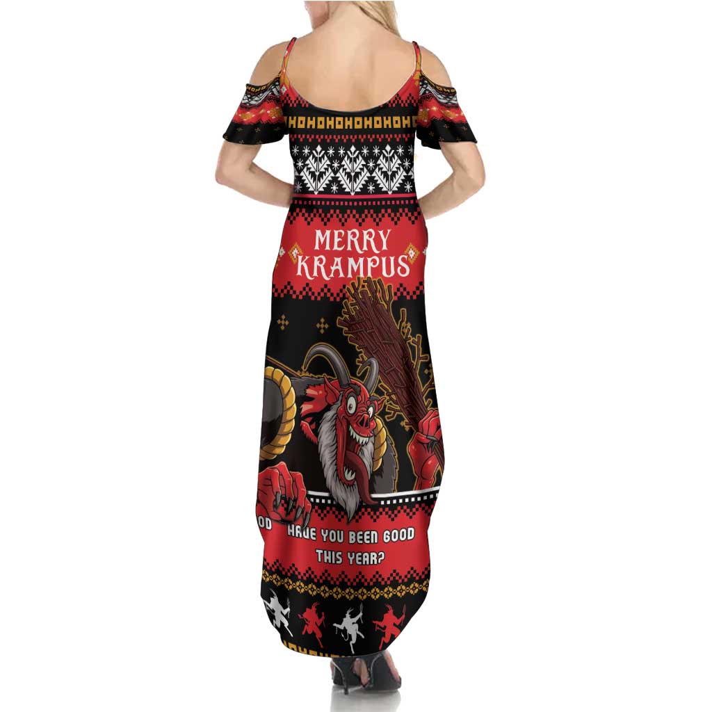 Merry Christmas Krampus Family Matching Summer Maxi Dress and Hawaiian Shirt Have You Been Good This Year LT05 - Wonder Print Shop