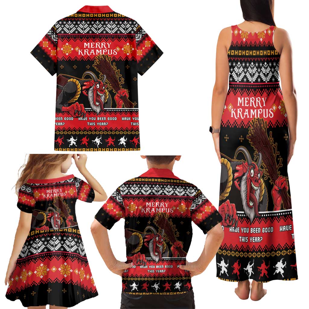 Merry Christmas Krampus Family Matching Tank Maxi Dress and Hawaiian Shirt Have You Been Good This Year LT05 - Wonder Print Shop