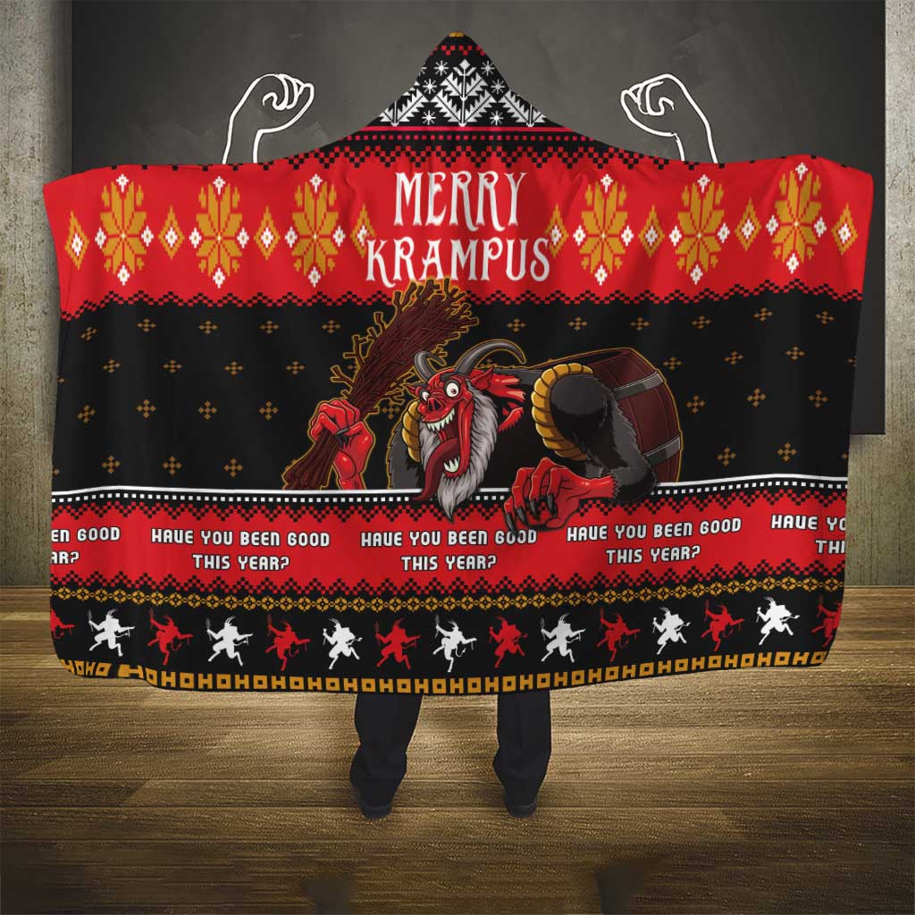 Merry Christmas Krampus Hooded Blanket Have You Been Good This Year