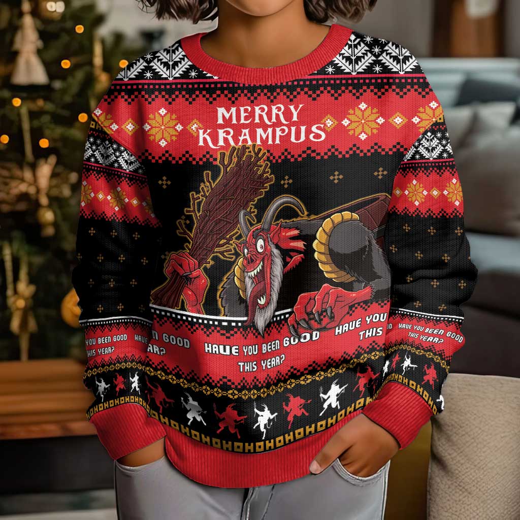 Merry Christmas Krampus Kid Ugly Christmas Sweater Have You Been Good This Year LT05 - Wonder Print Shop