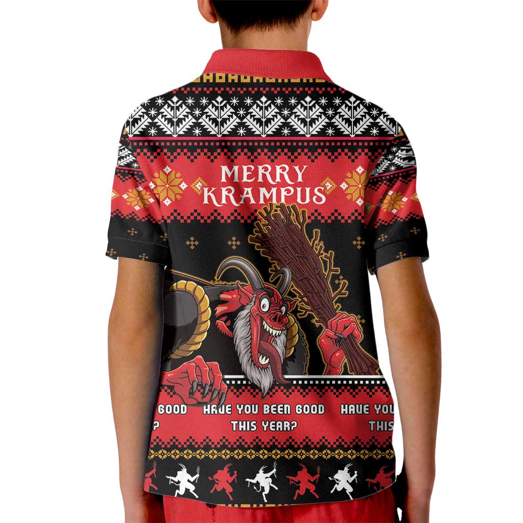 Merry Christmas Krampus Kid Polo Shirt Have You Been Good This Year LT05 - Wonder Print Shop