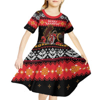 Merry Christmas Krampus Kid Short Sleeve Dress Have You Been Good This Year LT05 - Wonder Print Shop