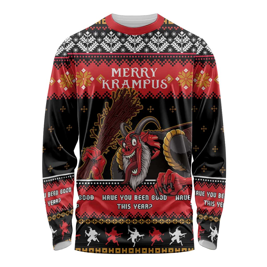 Merry Christmas Krampus Long Sleeve Shirt Have You Been Good This Year LT05 - Wonder Print Shop