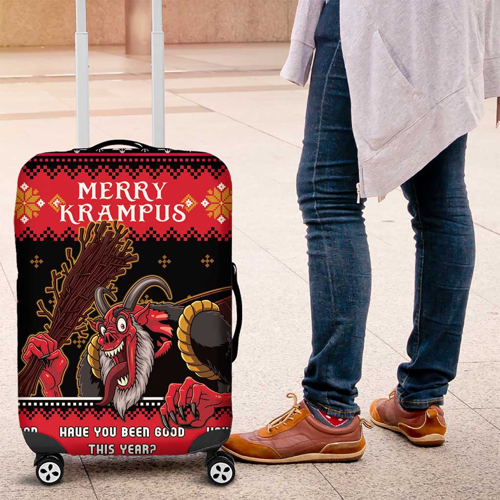 Merry Christmas Krampus Luggage Cover Have You Been Good This Year LT05 - Wonder Print Shop