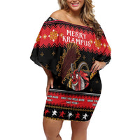Merry Christmas Krampus Off Shoulder Short Dress Have You Been Good This Year LT05 - Wonder Print Shop