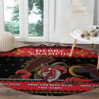 Merry Christmas Krampus Round Carpet Have You Been Good This Year