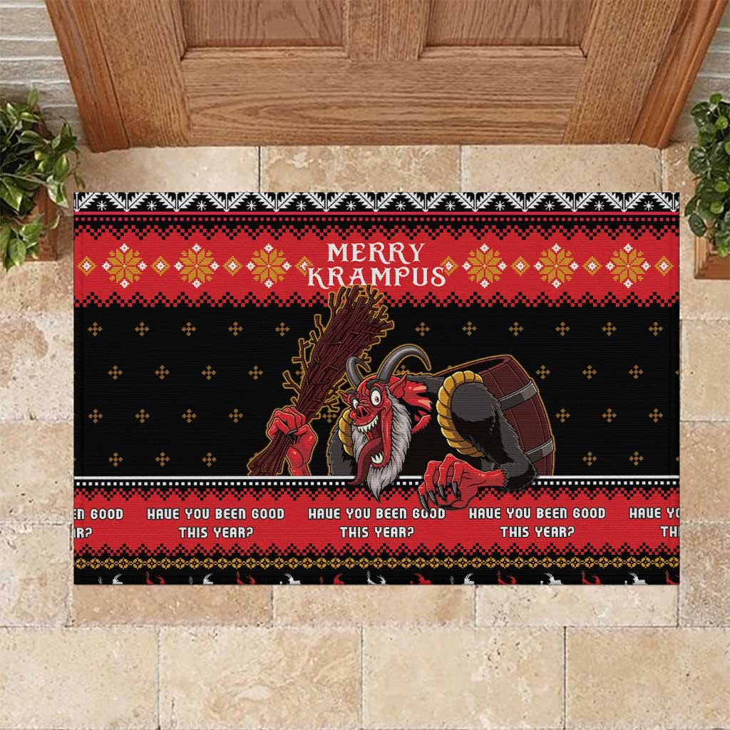 Merry Christmas Krampus Rubber Doormat Have You Been Good This Year LT05 - Wonder Print Shop