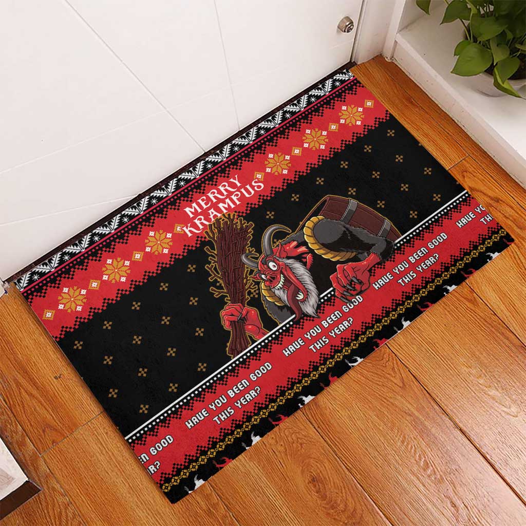 Merry Christmas Krampus Rubber Doormat Have You Been Good This Year LT05 - Wonder Print Shop