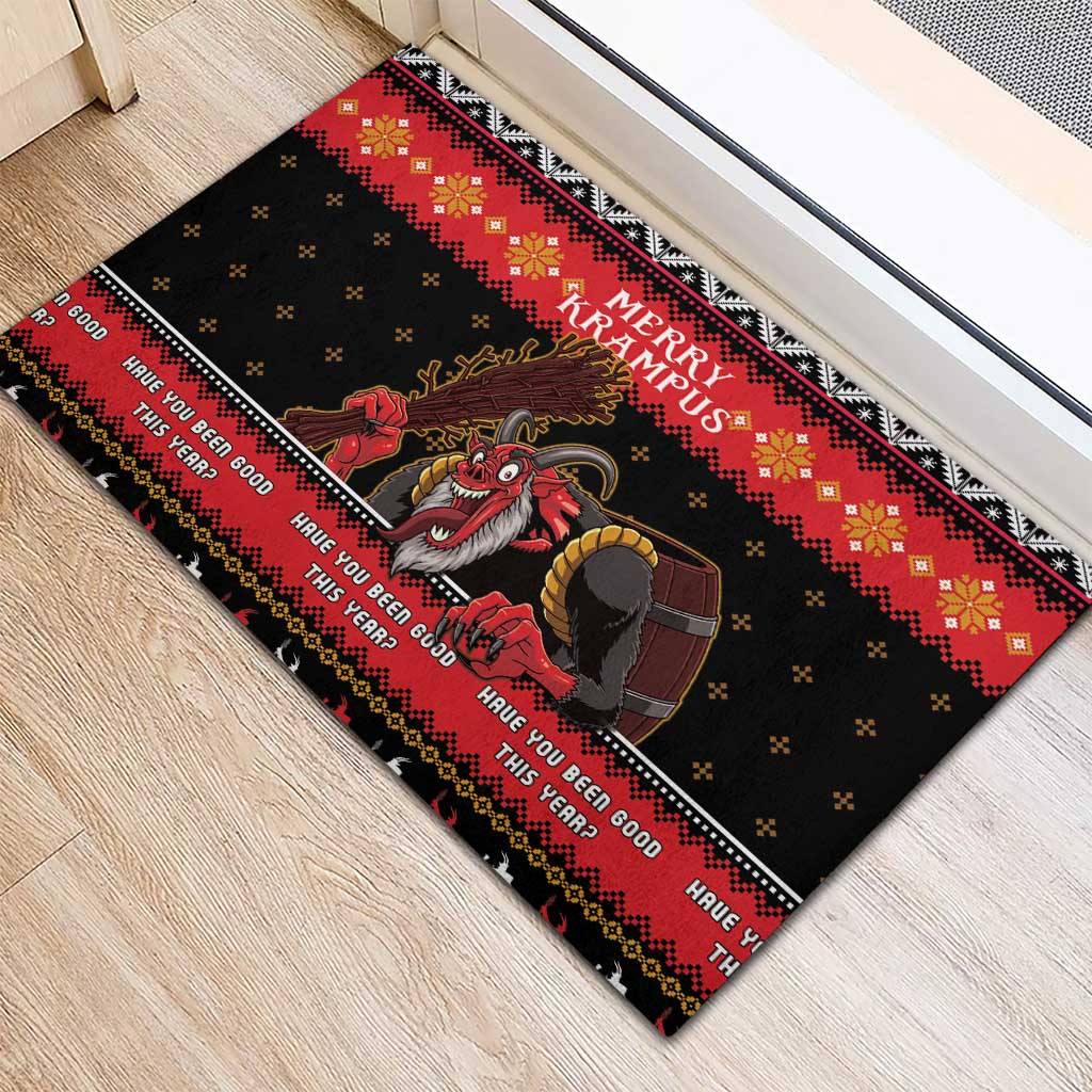 Merry Christmas Krampus Rubber Doormat Have You Been Good This Year LT05 - Wonder Print Shop
