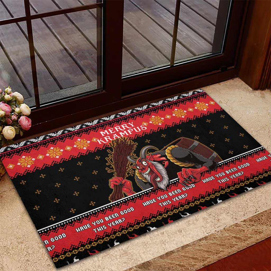 Merry Christmas Krampus Rubber Doormat Have You Been Good This Year LT05 - Wonder Print Shop