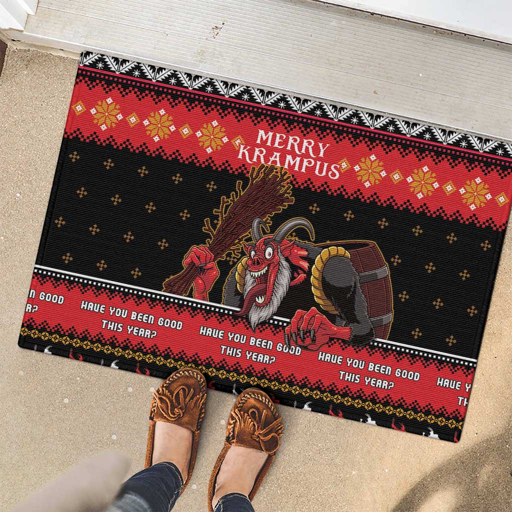 Merry Christmas Krampus Rubber Doormat Have You Been Good This Year LT05 - Wonder Print Shop