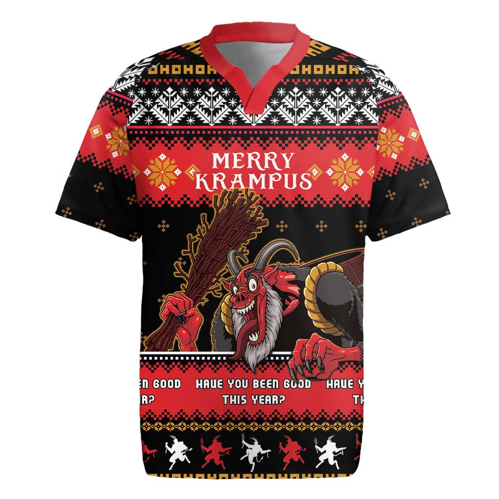 Merry Christmas Krampus Rugby Jersey Have You Been Good This Year LT05 - Wonder Print Shop
