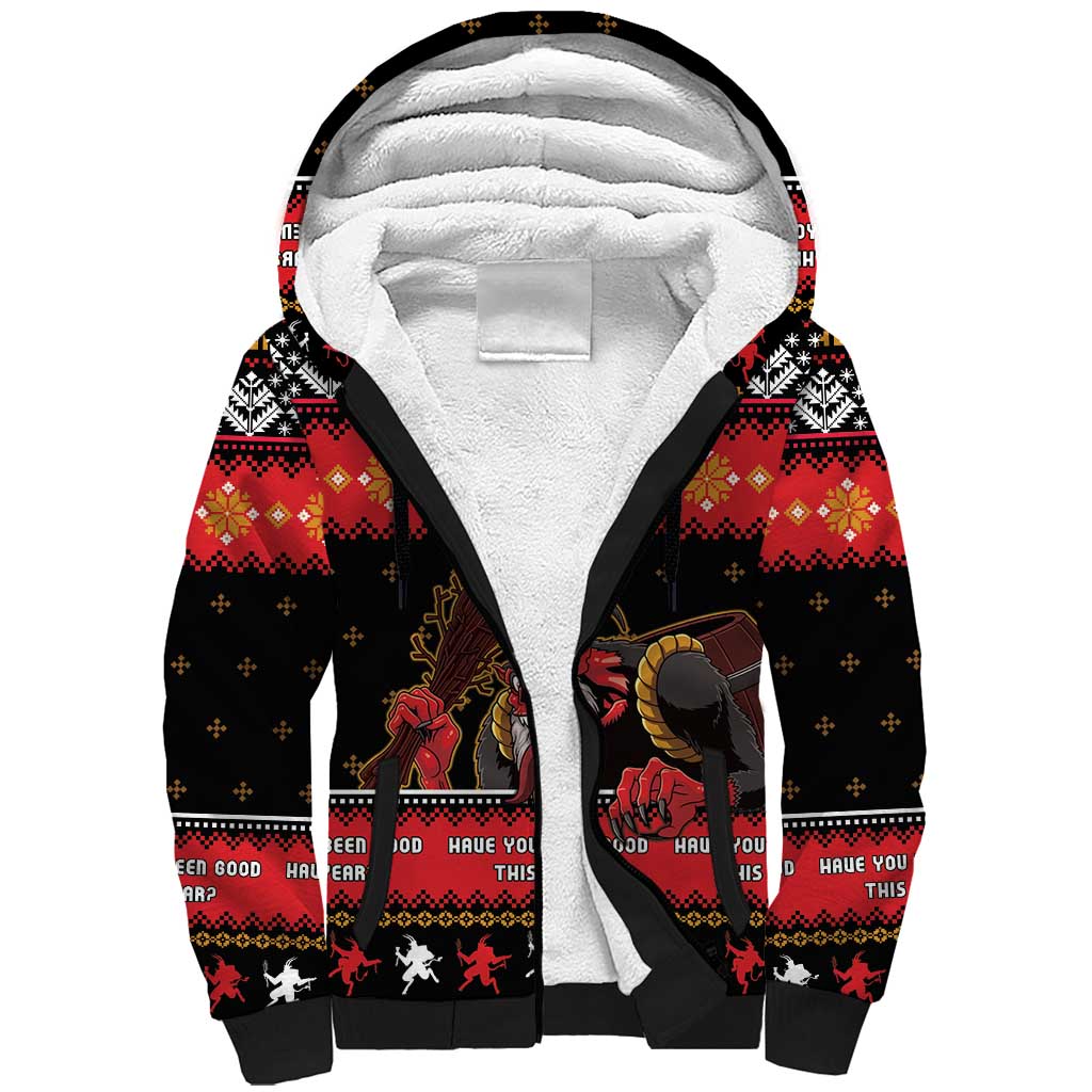 Merry Christmas Krampus Sherpa Hoodie Have You Been Good This Year LT05 - Wonder Print Shop