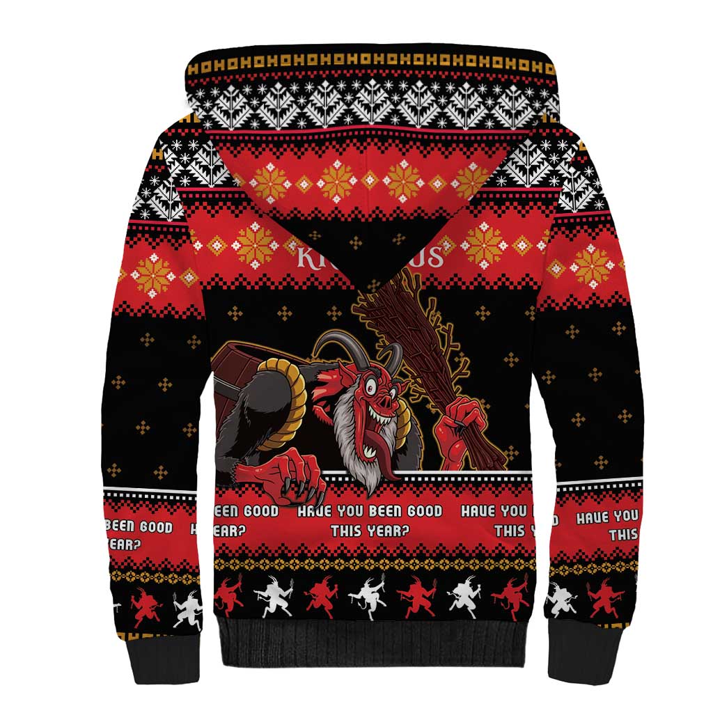 Merry Christmas Krampus Sherpa Hoodie Have You Been Good This Year LT05 - Wonder Print Shop