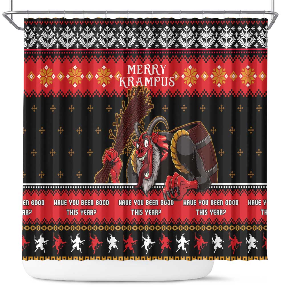 Merry Christmas Krampus Shower Curtain Have You Been Good This Year