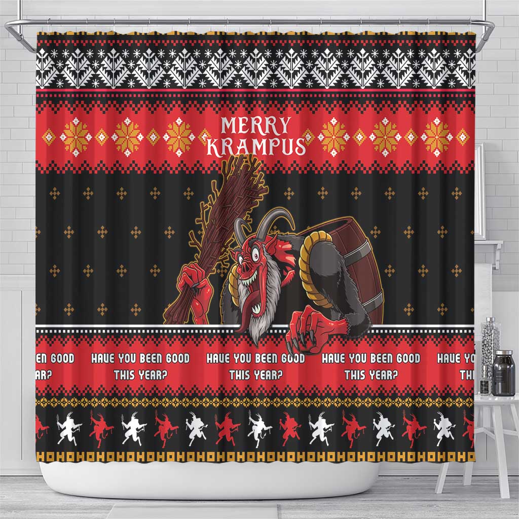 Merry Christmas Krampus Shower Curtain Have You Been Good This Year