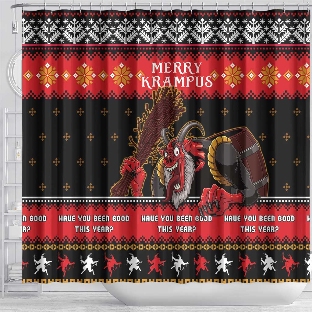 Merry Christmas Krampus Shower Curtain Have You Been Good This Year