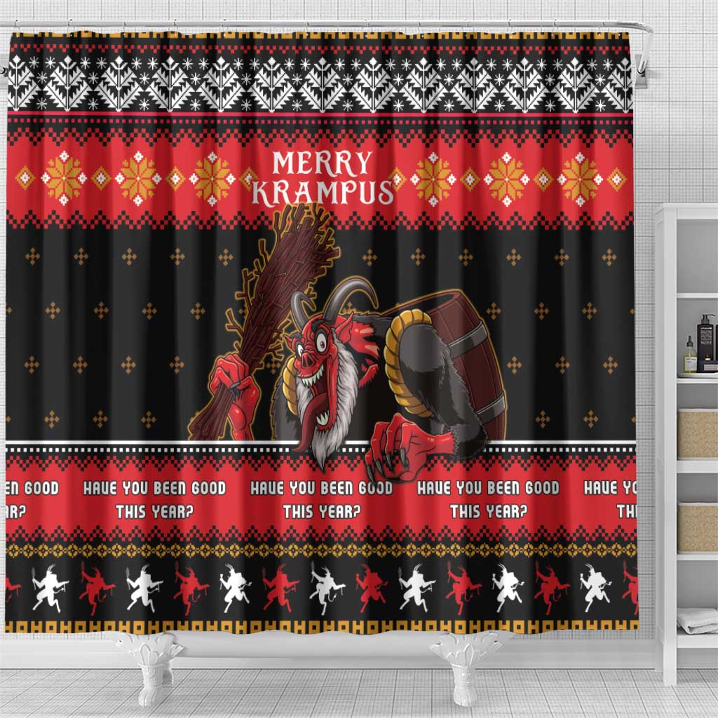 Merry Christmas Krampus Shower Curtain Have You Been Good This Year