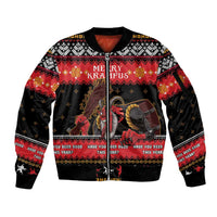 Merry Christmas Krampus Sleeve Zip Bomber Jacket Have You Been Good This Year LT05 - Wonder Print Shop