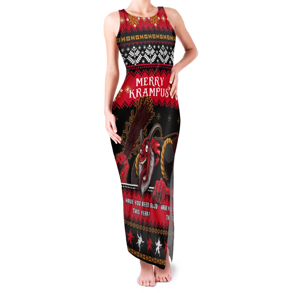 Merry Christmas Krampus Tank Maxi Dress Have You Been Good This Year LT05 - Wonder Print Shop
