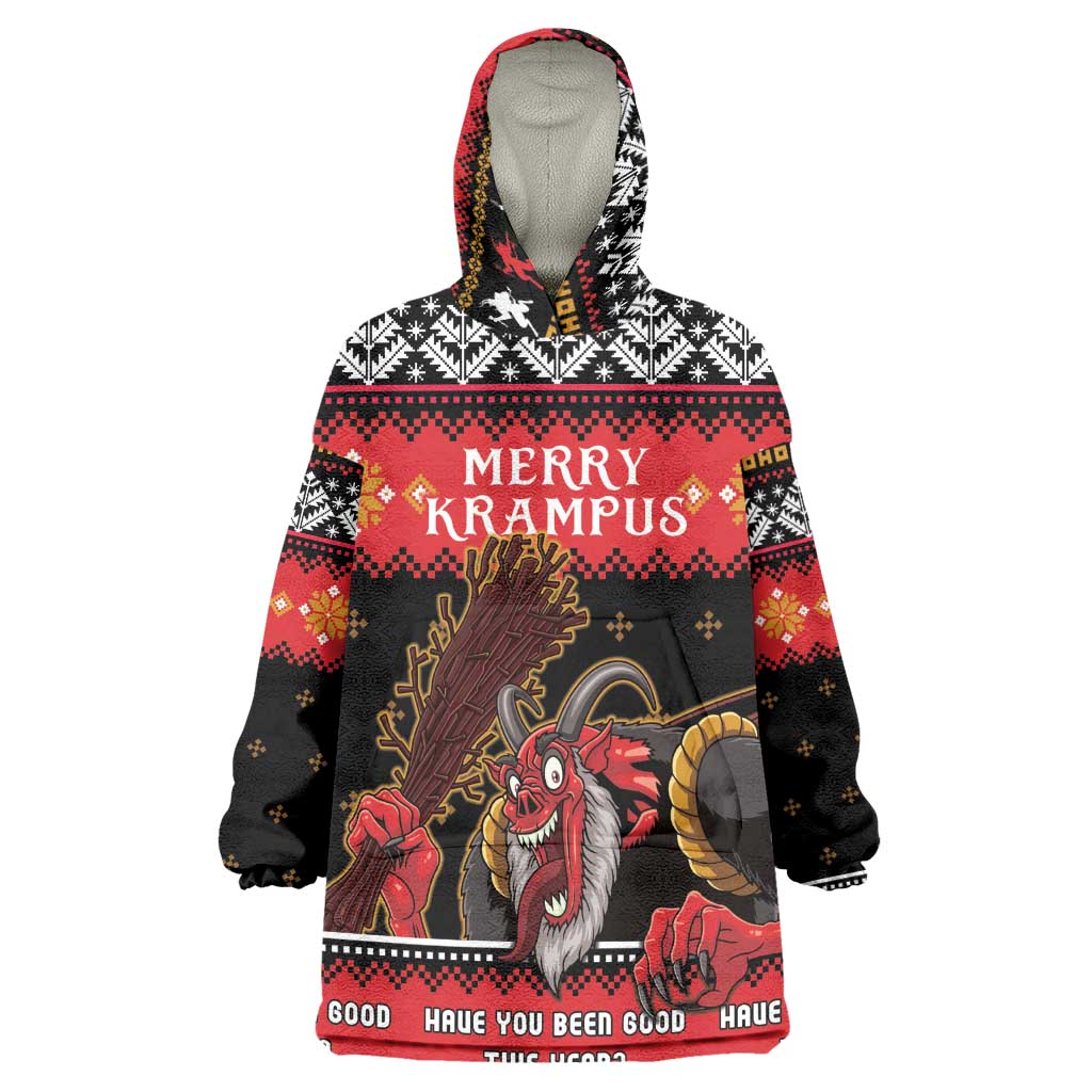 Merry Christmas Krampus Wearable Blanket Hoodie Have You Been Good This Year LT05 - Wonder Print Shop