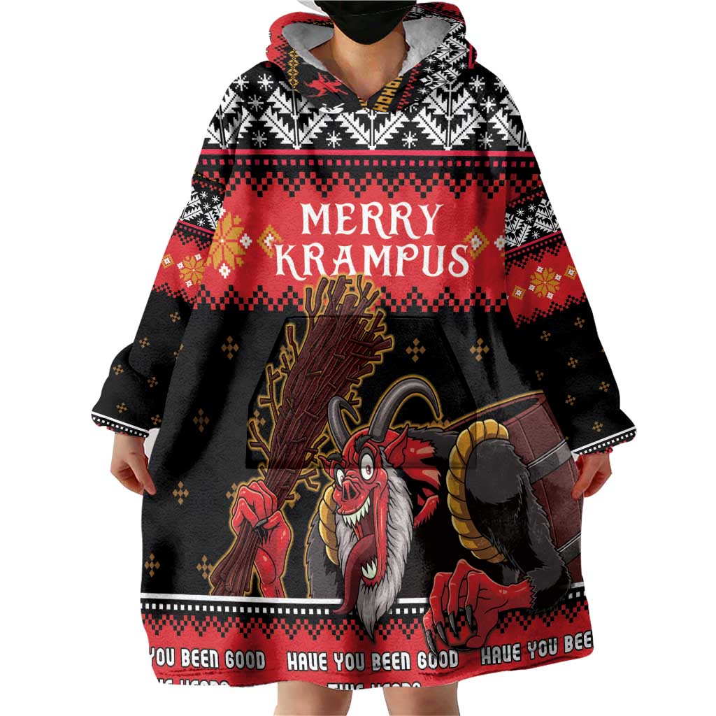 Merry Christmas Krampus Wearable Blanket Hoodie Have You Been Good This Year LT05 - Wonder Print Shop