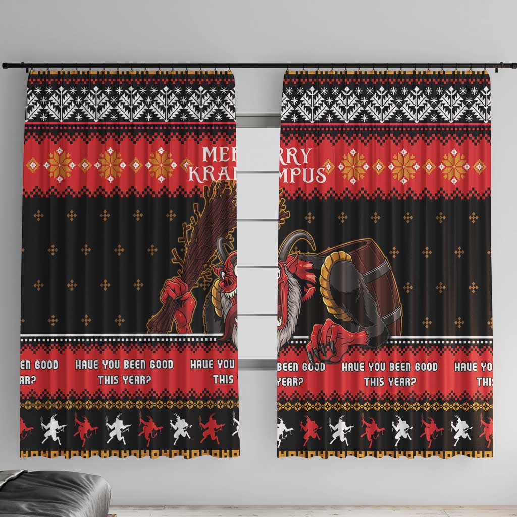 Merry Christmas Krampus Window Curtain Have You Been Good This Year LT05 - Wonder Print Shop