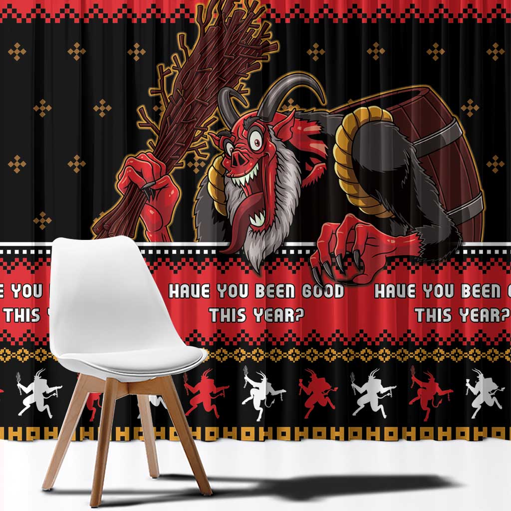 Merry Christmas Krampus Window Curtain Have You Been Good This Year LT05 - Wonder Print Shop