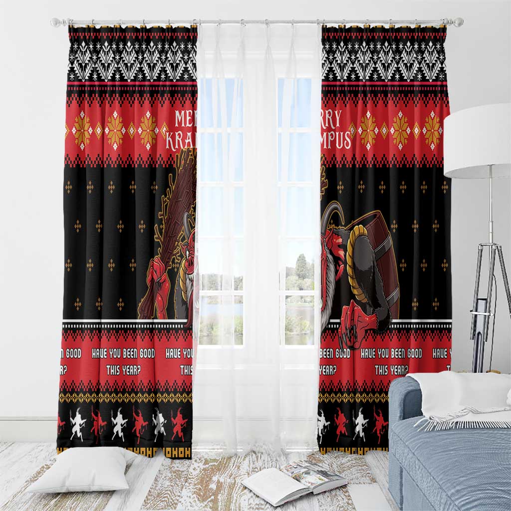 Merry Christmas Krampus Window Curtain Have You Been Good This Year LT05 - Wonder Print Shop
