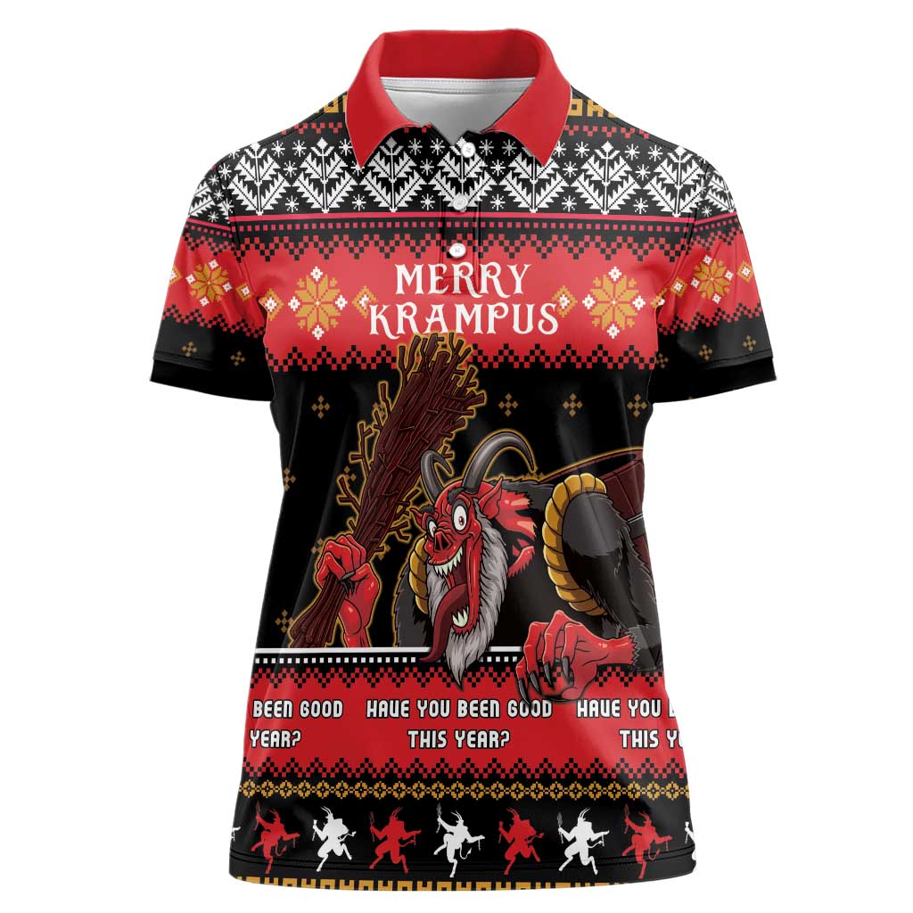 Merry Christmas Krampus Women Polo Shirt Have You Been Good This Year LT05 - Wonder Print Shop