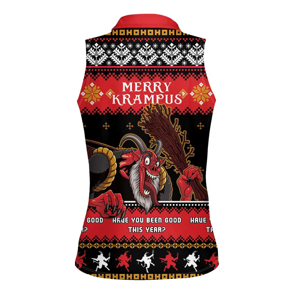 Merry Christmas Krampus Women Sleeveless Polo Shirt Have You Been Good This Year LT05 - Wonder Print Shop