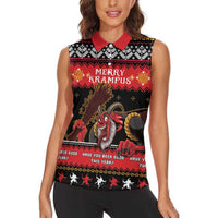 Merry Christmas Krampus Women Sleeveless Polo Shirt Have You Been Good This Year LT05 - Wonder Print Shop