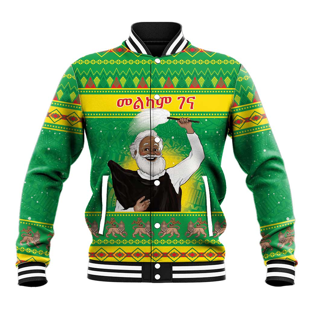Ethiopia Christmas Baseball Jacket Melkam Gena Yegena Abat LT05 - Wonder Print Shop