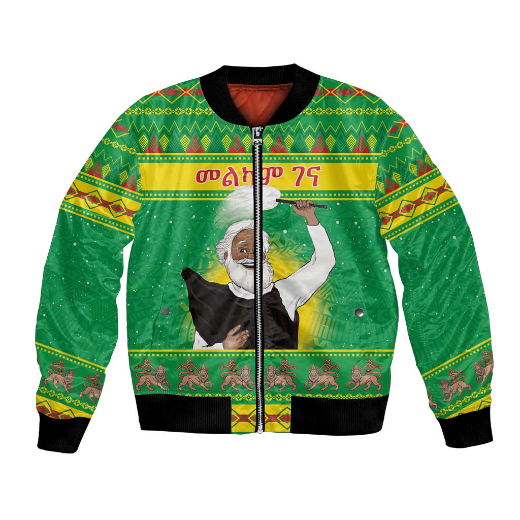 Ethiopia Christmas Bomber Jacket Melkam Gena Yegena Abat LT05 - Wonder Print Shop