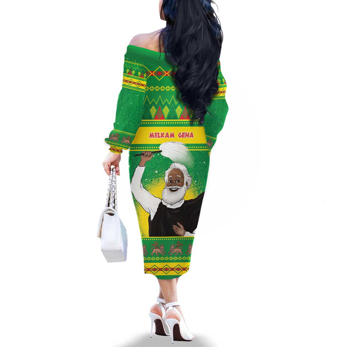 Ethiopia Christmas Family Matching Off The Shoulder Long Sleeve Dress and Hawaiian Shirt Melkam Gena Yegena Abat LT05 - Wonder Print Shop