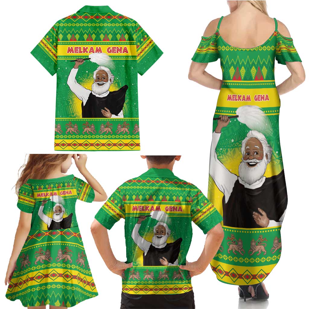 Ethiopia Christmas Family Matching Summer Maxi Dress and Hawaiian Shirt Melkam Gena Yegena Abat LT05 - Wonder Print Shop
