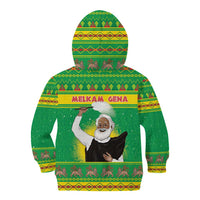 Ethiopia Christmas Kid Hoodie Melkam Gena Yegena Abat LT05 - Wonder Print Shop