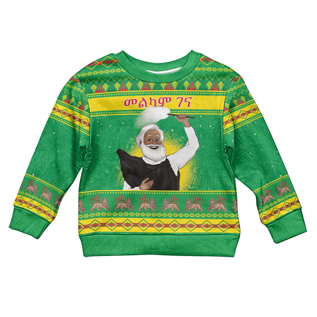 Ethiopia Christmas Kid Ugly Christmas Sweater Melkam Gena Yegena Abat LT05 - Wonder Print Shop
