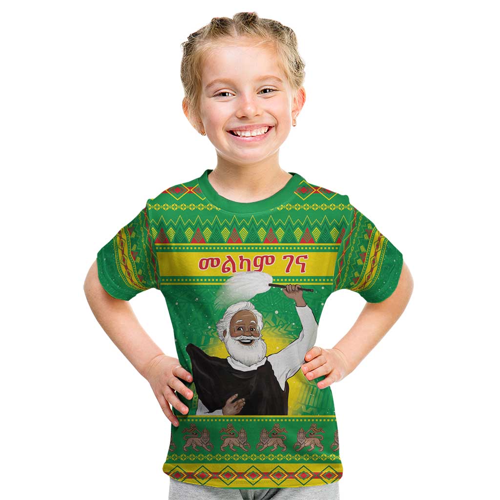 Ethiopia Christmas Kid T Shirt Melkam Gena Yegena Abat LT05 - Wonder Print Shop