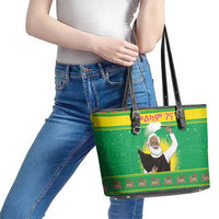 Ethiopia Christmas Leather Tote Bag Melkam Gena Yegena Abat LT05 - Wonder Print Shop