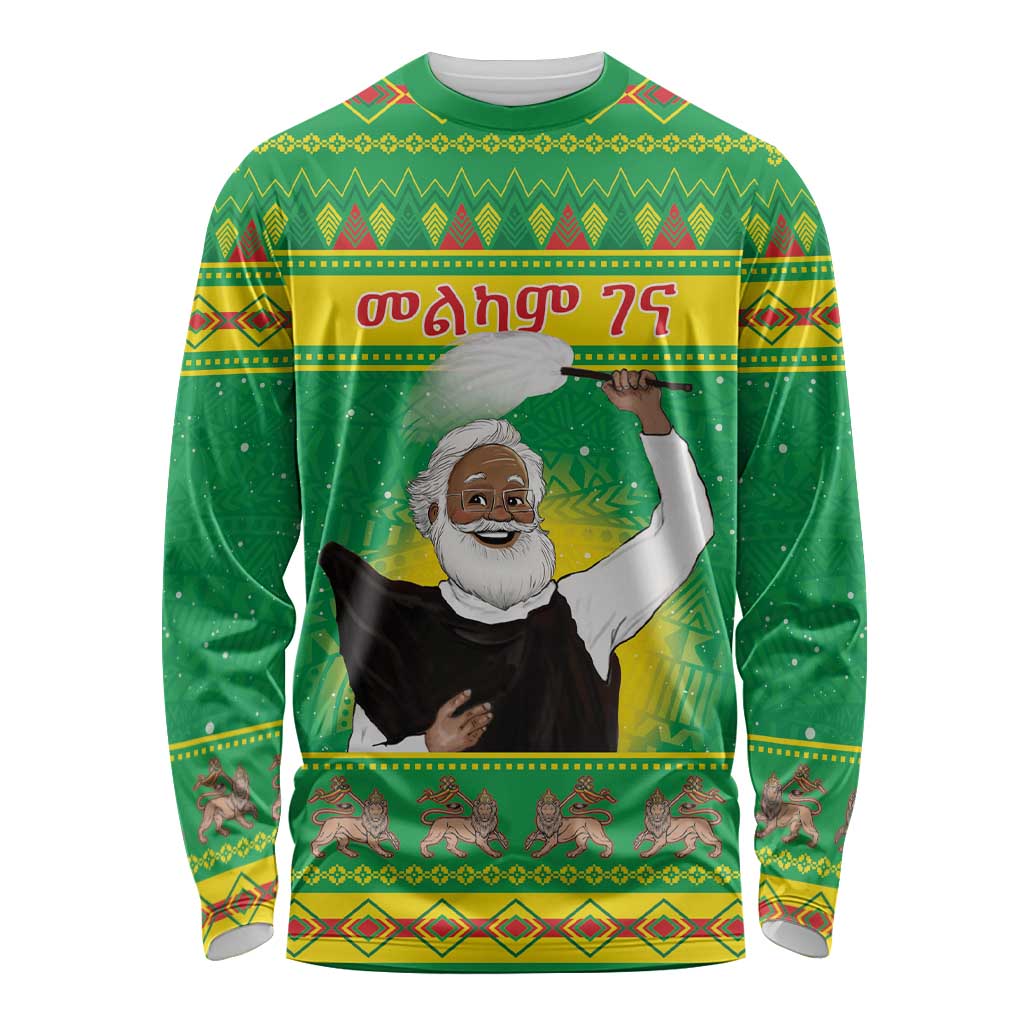 Ethiopia Christmas Long Sleeve Shirt Melkam Gena Yegena Abat LT05 - Wonder Print Shop