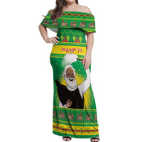Ethiopia Christmas Off Shoulder Maxi Dress Melkam Gena Yegena Abat LT05 - Wonder Print Shop