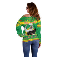 Ethiopia Christmas Off Shoulder Sweater Melkam Gena Yegena Abat LT05 - Wonder Print Shop