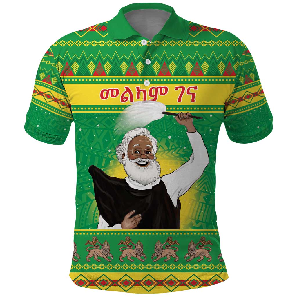 Ethiopia Christmas Polo Shirt Melkam Gena Yegena Abat LT05 - Wonder Print Shop