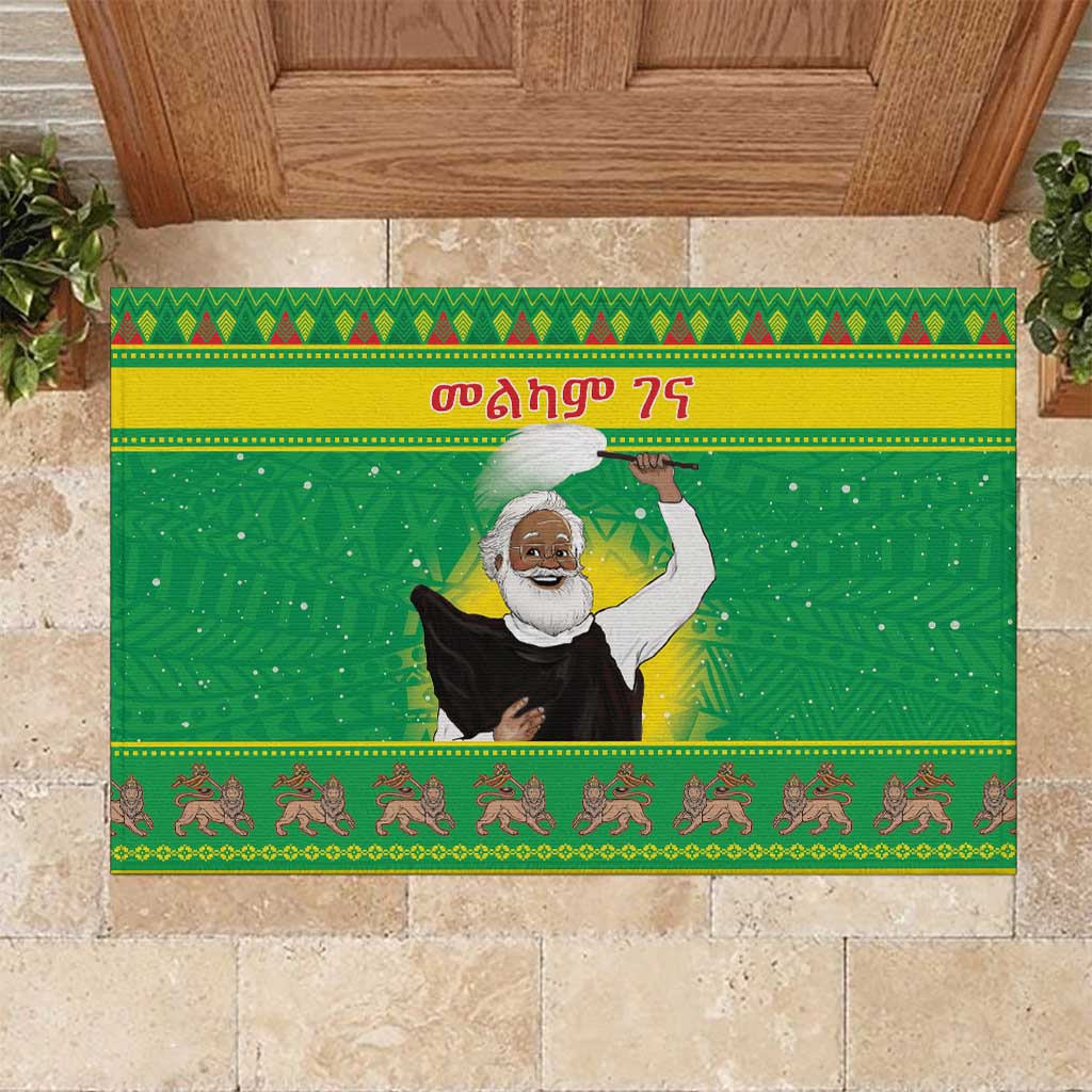 Ethiopia Christmas Rubber Doormat Melkam Gena Yegena Abat LT05 - Wonder Print Shop