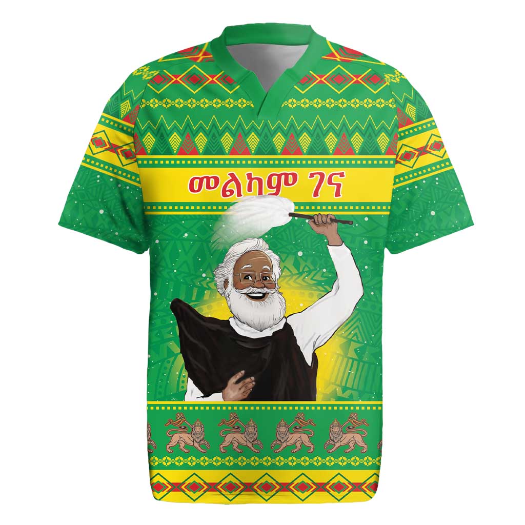 Ethiopia Christmas Rugby Jersey Melkam Gena Yegena Abat LT05 - Wonder Print Shop